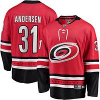 Carolina Hurricanes Frederik Andersen Red Alternate Breakaway Player Jersey