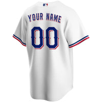 Texas Rangers White Home Replica Custom Jersey