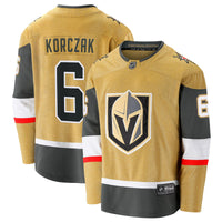 Vegas Golden Knights Kaedan Korczak Gold Home Breakaway Jersey