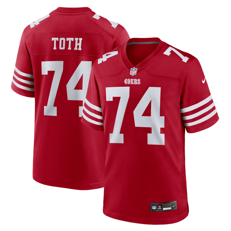 San Francisco 49ers Brett Toth Scarlet Team Game Jersey