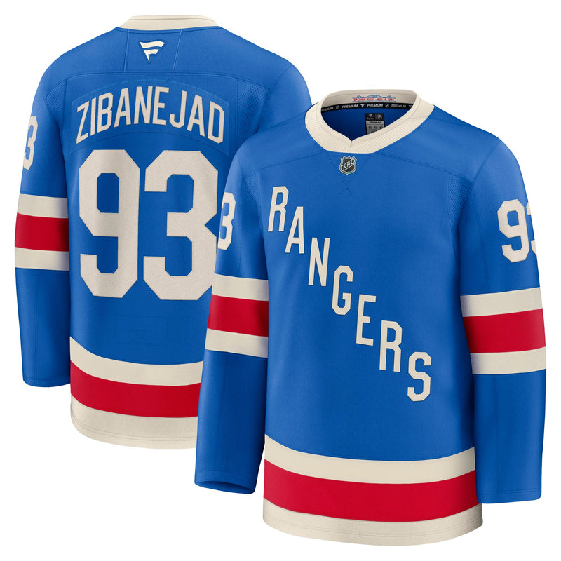 New York Rangers Mika Zibanejad Blue Centennial Premium Jersey