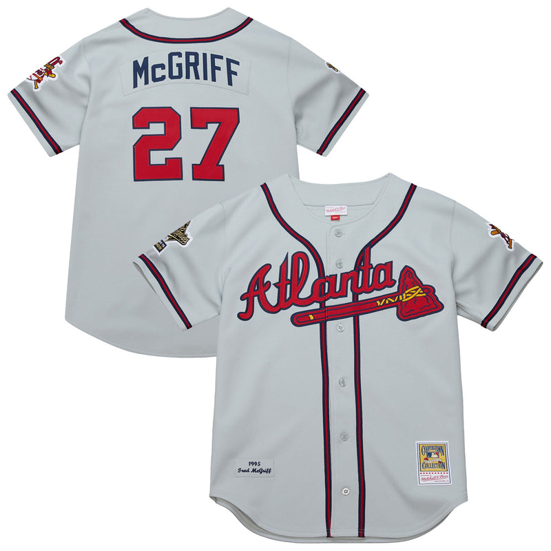 Atlanta Braves Fred McGriff Gray 1995 Throwback Authentic Jersey