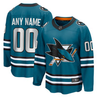San Jose Sharks Teal Home Breakaway Custom Jersey