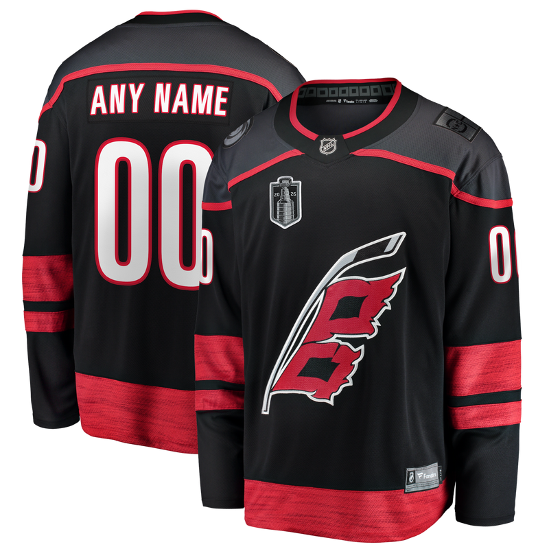 Carolina Hurricanes Black 2026 Stanley Cup Final Home Breakaway Custom Jersey