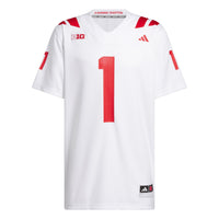 #1 White Nebraska Huskers Away Premier Football Jersey