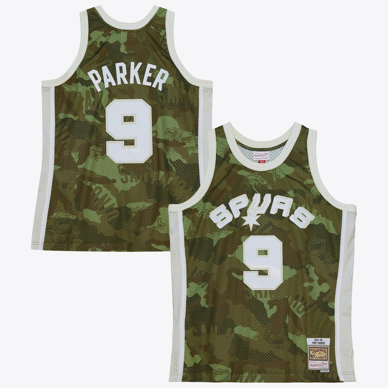 San Antonio Spurs Tony Parker 2000 Ghost Camo Swingman Jersey - Green