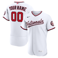 Washington Nationals White Home Authentic Custom Jersey