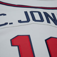 Atlanta Braves Chipper Jones Gray 1995 Throwback Authentic Jersey