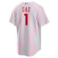 Philadelphia Phillies White #1 Dad Home Replica Jersey