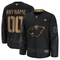 Minnesota Wild Black 2024 Military Appreciation Custom Practice Jersey