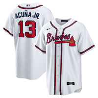 Atlanta Braves Ronald Acuna Jr. White Home Replica Player Name Jersey