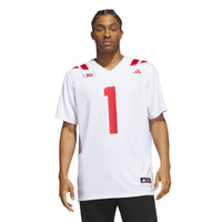 #1 White Nebraska Huskers Away Premier Football Jersey
