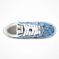 Nike x Louis Vuitton Air Force 1 Low 07 Sneakers Blue Denim Monogram - Unisex