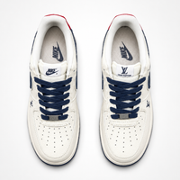 Nike x Louis Vuitton Air Force 1 Low 07 Sneakers White Navy Denim Monogram - Unisex