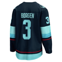 Seattle Kraken Will Borgen Deep Sea Blue Home Breakaway Player Jersey