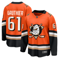 Anaheim Ducks Cutter Gauthier Orange Home Breakaway Jersey