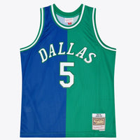 Dallas Mavericks Jason Kidd 1994 Split Swingman Jersey - Blue/Green