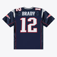 New England Patriots Tom Brady Navy Super Bowl XXXVI Authentic Throwback Jersey
