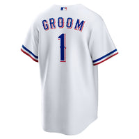 Texas Rangers White #1 Groom Home Replica Jersey