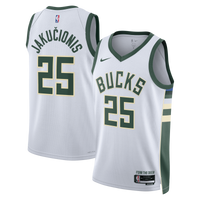Milwaukee Bucks Association Edition Swingman Jersey - White - Kasparas Jakučionis