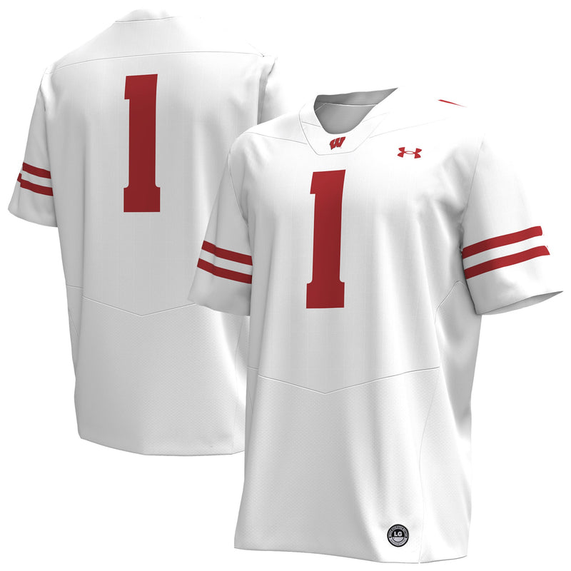 #1 White Wisconsin Badgers Replica Football Jersey