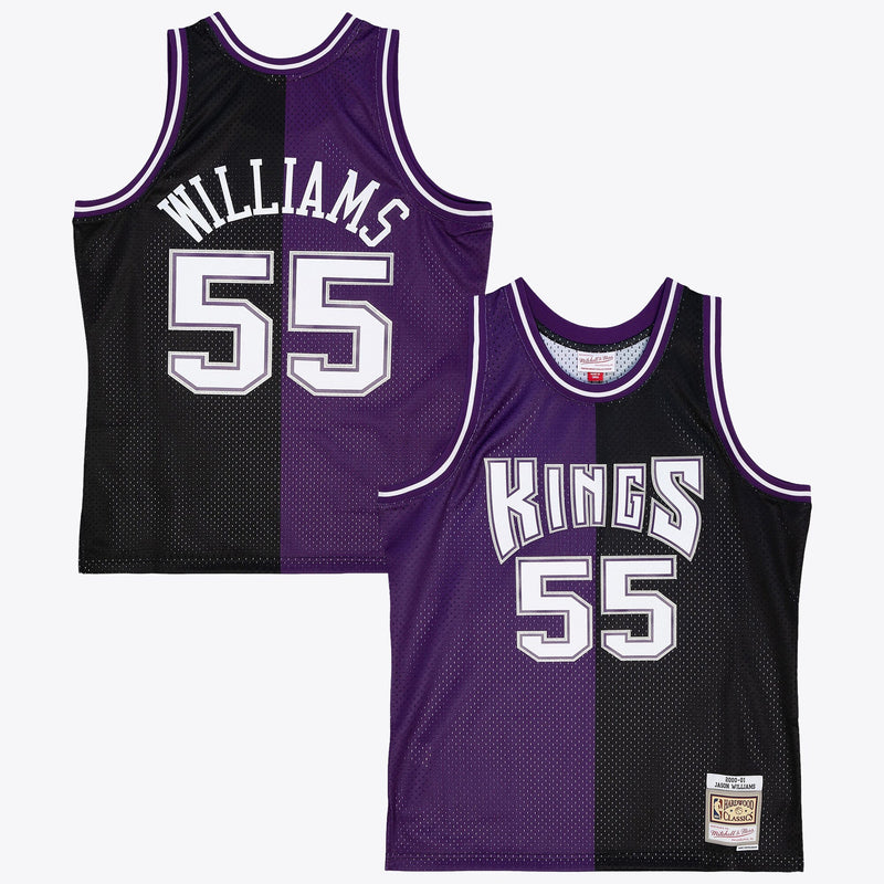 Sacramento Kings Jason Williams 2000 Split Swingman Jersey - Black/Purple