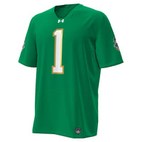 #1 Kelly Green Notre Dame Fighting Irish Irish Wear Green Football Twill Replica Jersey