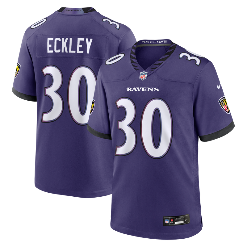Baltimore Ravens Ryan Eckley Purple Team Game Jersey