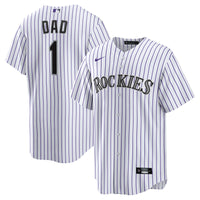 Colorado Rockies White #1 Dad Home Replica Jersey