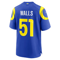 Los Angeles Rams Eddie Walls III Royal Game Jersey