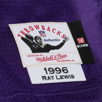 Baltimore Ravens Ray Lewis Purple 1996 Authentic Throwback Jersey