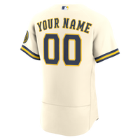 Milwaukee Brewers Cream Home Authentic Custom Jersey