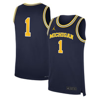 Navy Michigan Wolverines Road Replica Basketball Jersey