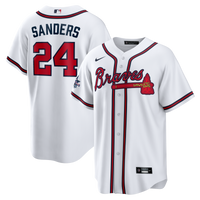 Atlanta Braves Deion Sanders White Home Retired Player Replica Jersey