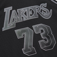 Los Angeles Lakers Dennis Rodman 1998 Contrast 2K Swingman Jersey - Black