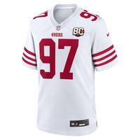 San Francisco 49ers Nick Bosa White 80th Anniversary Game Jersey