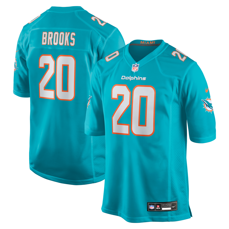 Miami Dolphins Jordyn Brooks Aqua Game Jersey