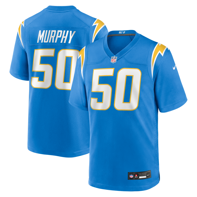 Los Angeles Chargers Caleb Murphy Powder Blue Team Game Jersey