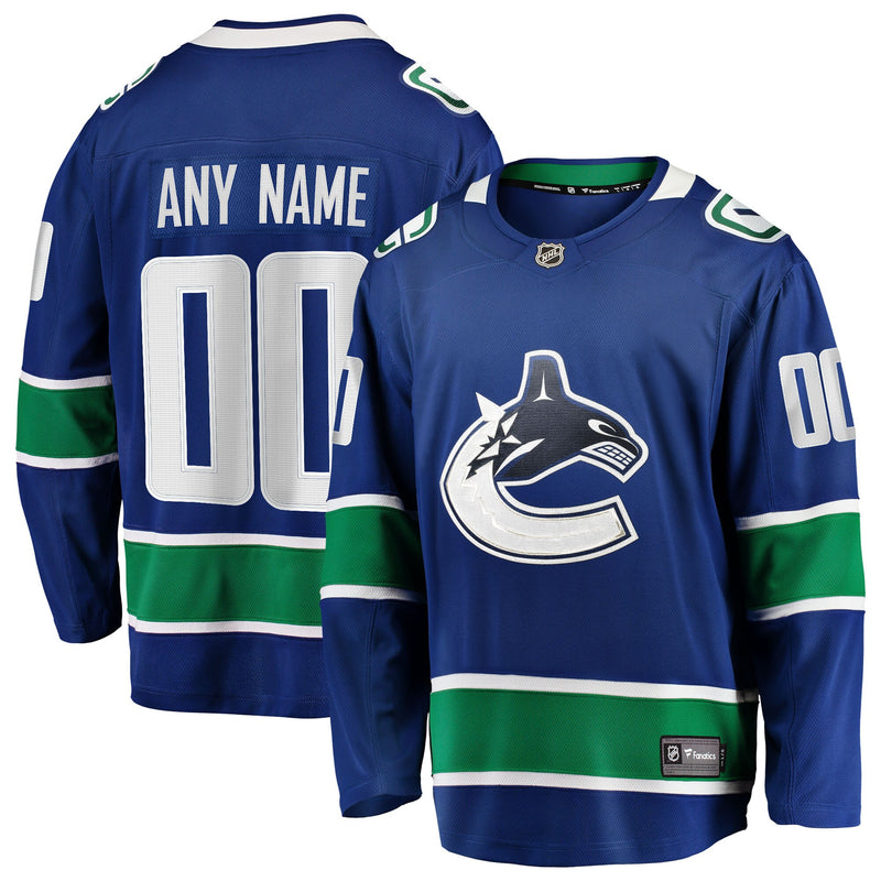 Vancouver Canucks Blue Home Team Breakaway Custom Jersey