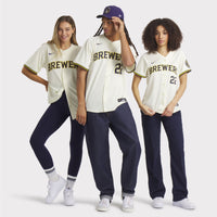 Milwaukee Brewers Christian Yelich Cream Home Limited Player Jersey