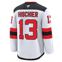 New Jersey Devils Nico Hischier White Away Premium Jersey