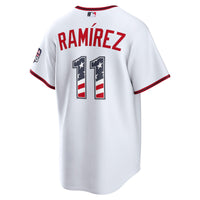 Fourth of July Cleveland Guardians José Ramírez White USA 250 Stadium Jersey