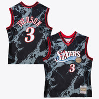 Philadelphia 76ers Allen Iverson 2000 Team Marble Swingman Jersey - Black