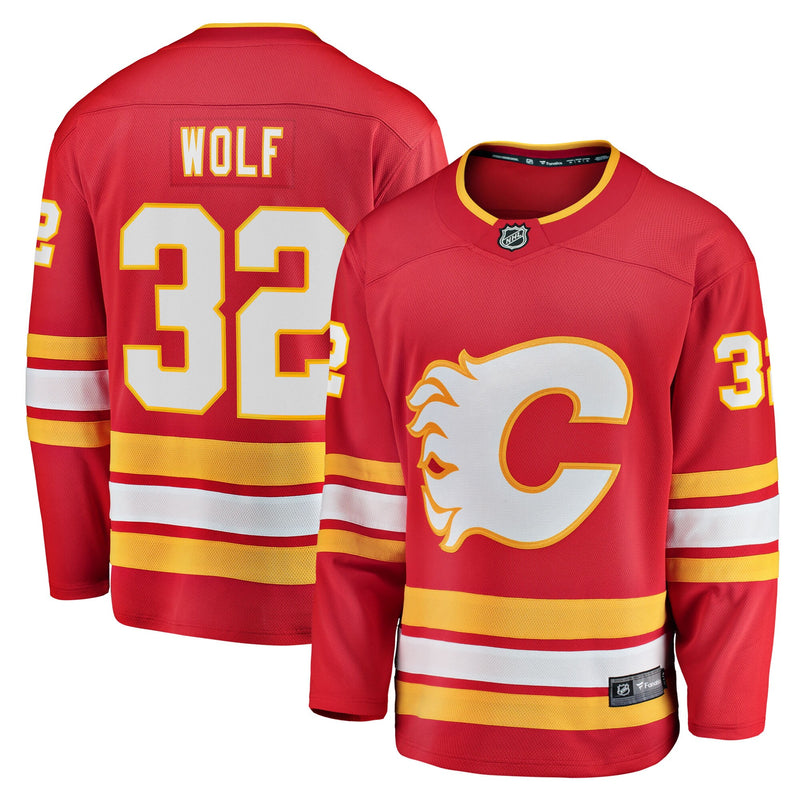 Calgary Flames Dustin Wolf Red Home Breakaway Jersey
