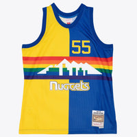 Denver Nuggets Dikembe Mutombo 1991 Split Swingman Jersey - Blue/Yellow