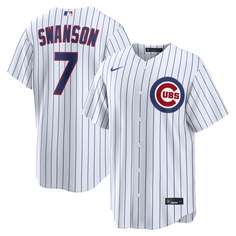 Chicago Cubs Dansby Swanson White Home Replica Jersey