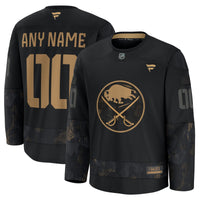 Buffalo Sabres Black 2024 Military Appreciation Custom Practice Jersey