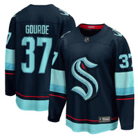 Seattle Kraken Yanni Gourde Deep Sea Blue Home Breakaway Player Jersey