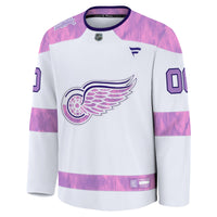 Detroit Red Wings White 2024 Hockey Fights Cancer Custom Practice Jersey