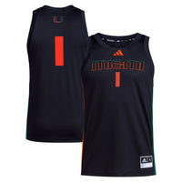 #1 Miami Hurricanes Swingman Jersey - Black